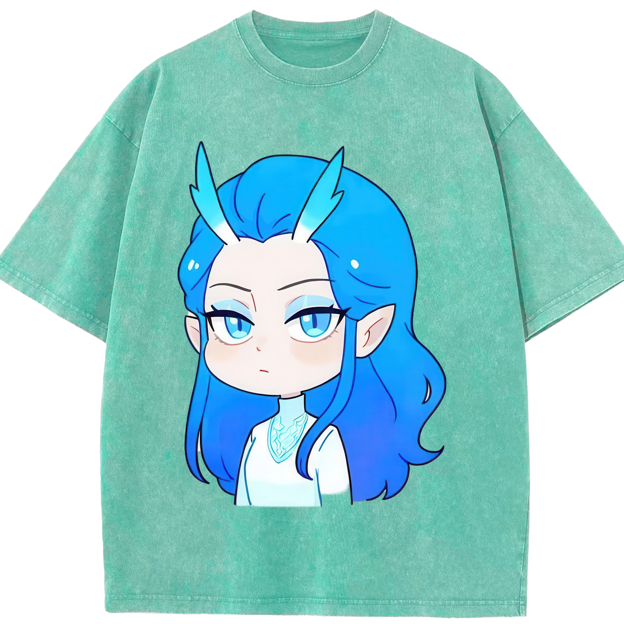 （画像用） Ne Zha 2 ナタ 魔童の大暴れ 綿100% ヴィンテージ風 半袖Tシャツ（フロントプリント）